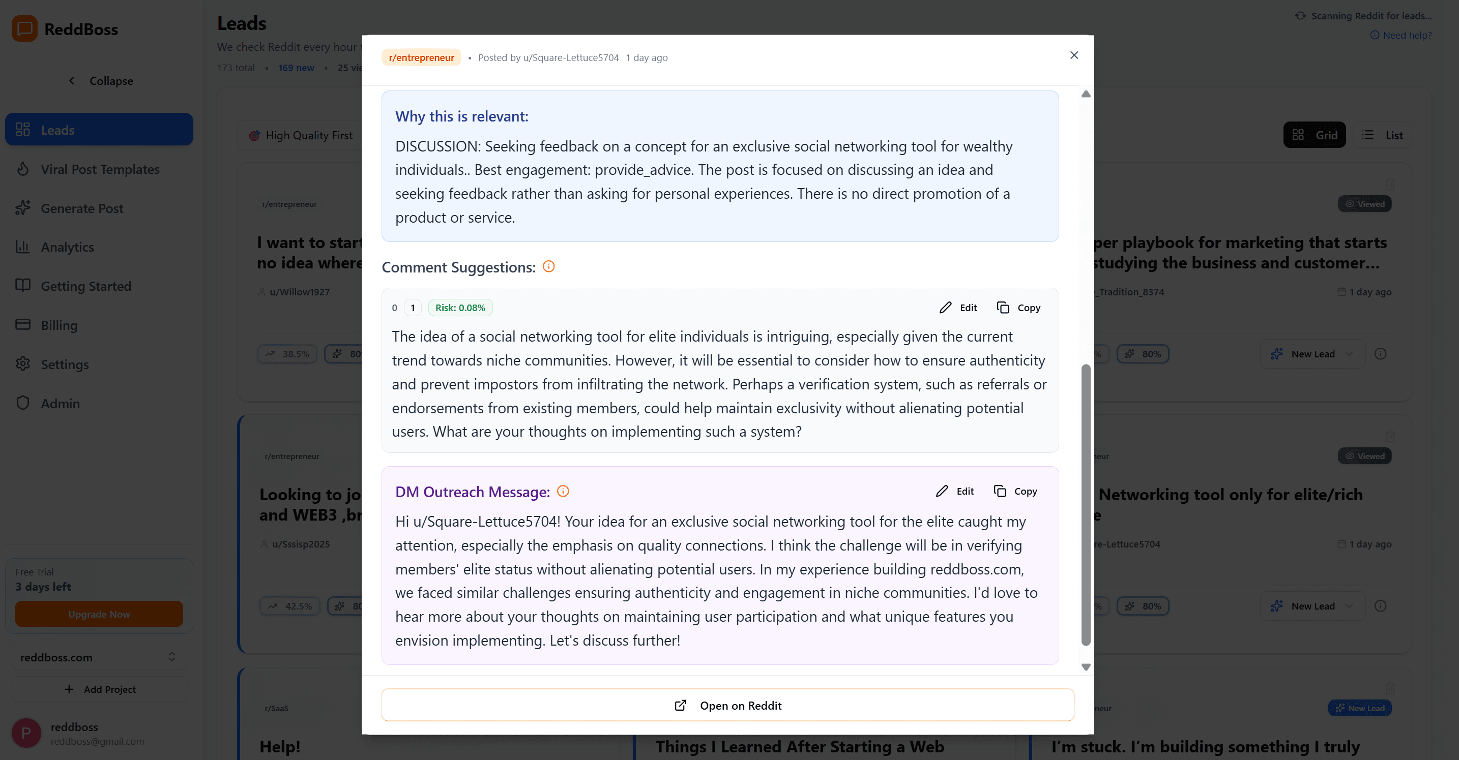 Personalized Replies - Comprehensive Reddit insights